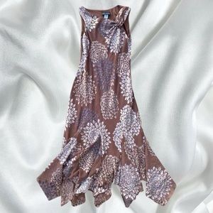 Vintage 90s fairy floral asymmetric hem formal gown maxi dress